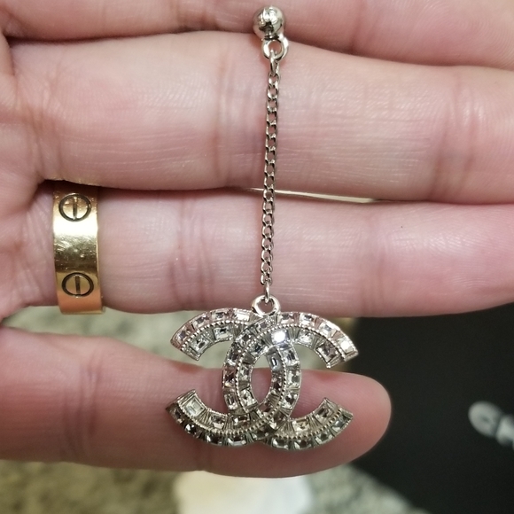 SOLD!!! Baguette  Christal CC XL dangle earrings - Picture 7 of 17